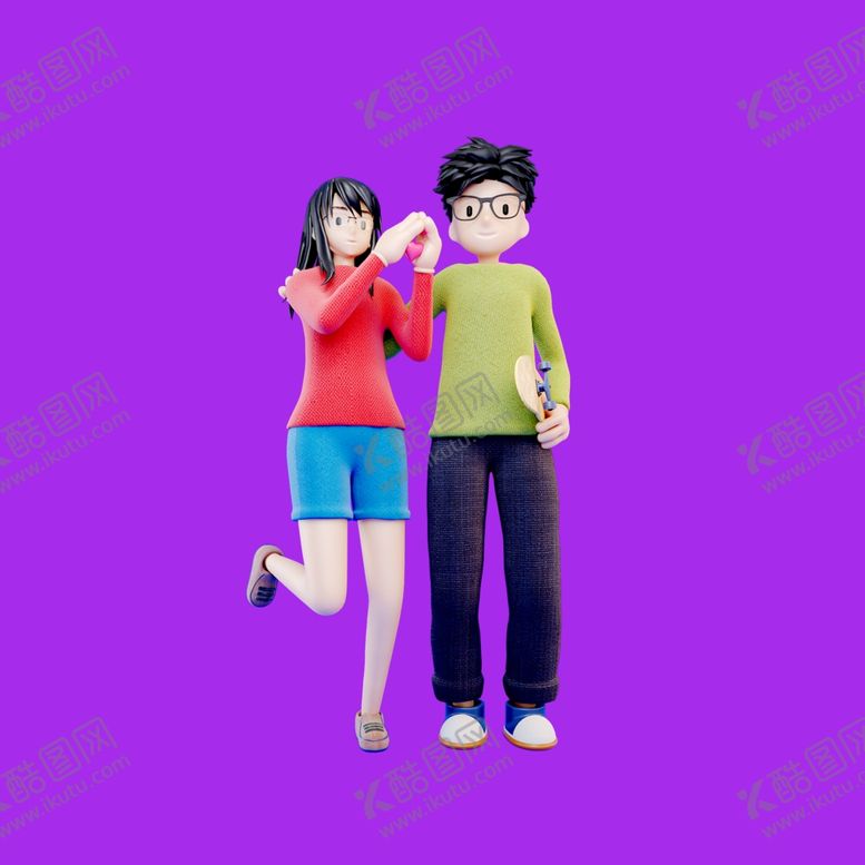 编号：32771112010336236418【酷图网】源文件下载-3D爱情男女