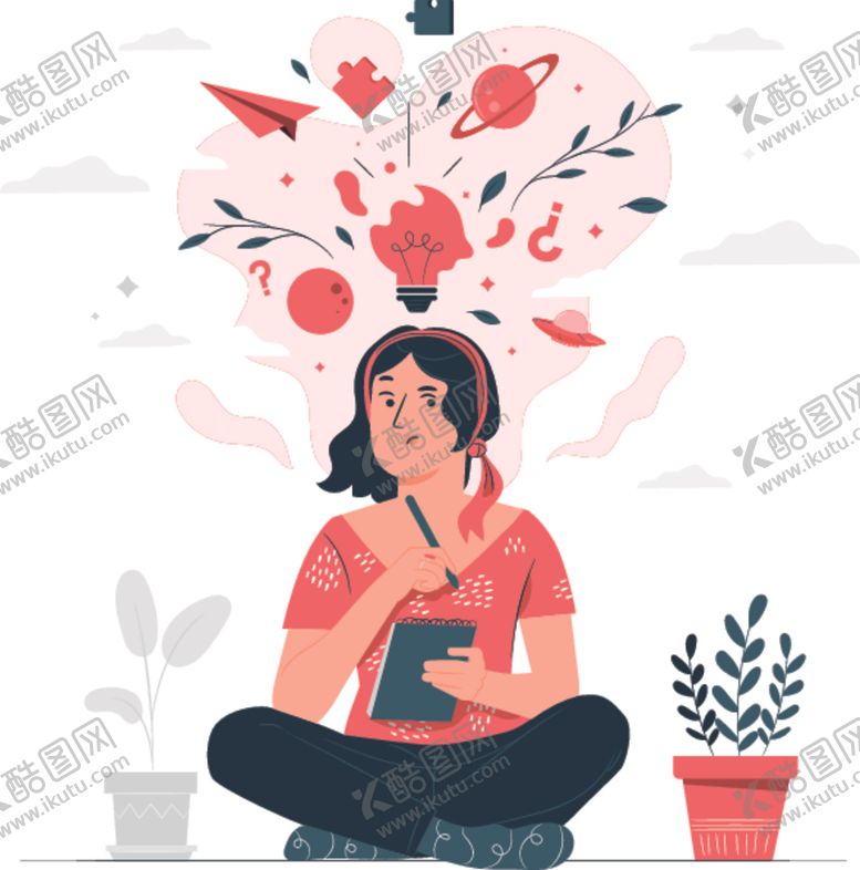 编号：98885006261852521461【酷图网】源文件下载-创意灵感思考扁平化人物插画