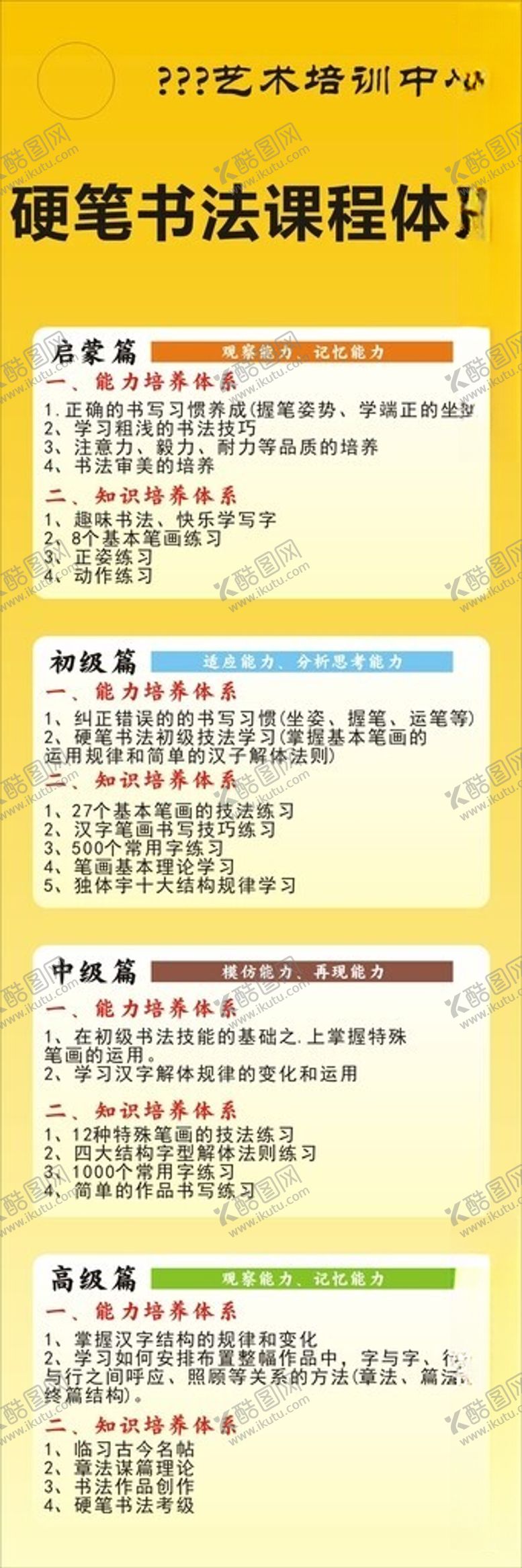 编号：34127712210843119899【酷图网】源文件下载-硬笔书法课程体系