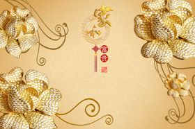 浮雕花珠宝花花藤背景墙