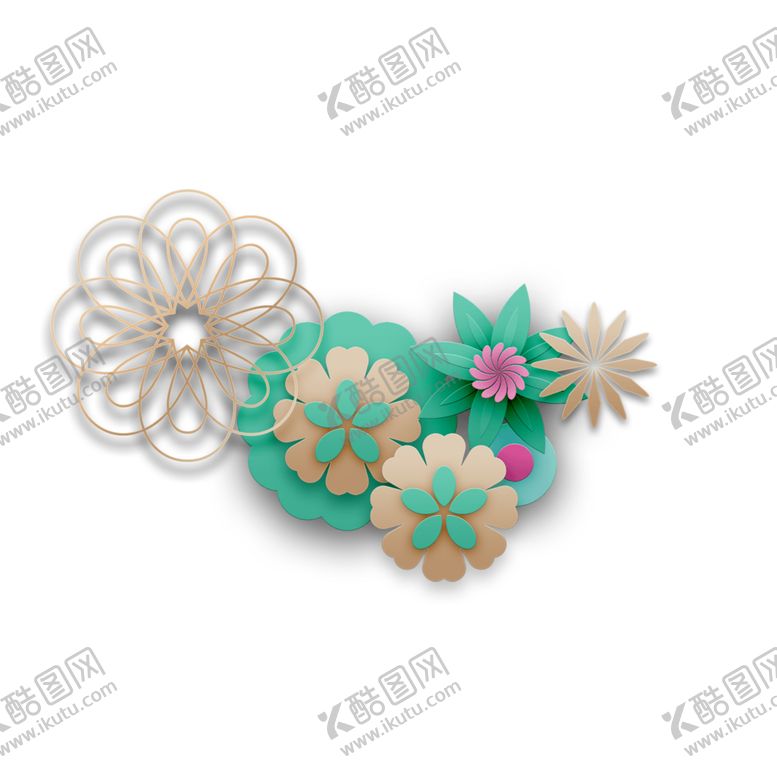 编号：68401104301822171416【酷图网】源文件下载-立体装饰花朵