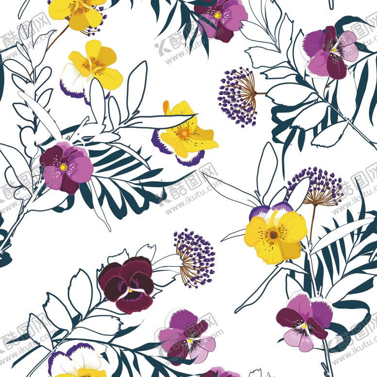 编号：79045810311233062655【酷图网】源文件下载-矢量手绘花