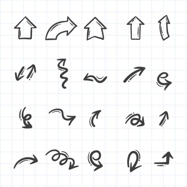 编号：79666312040619199068【酷图网】源文件下载-手绘箭头符号