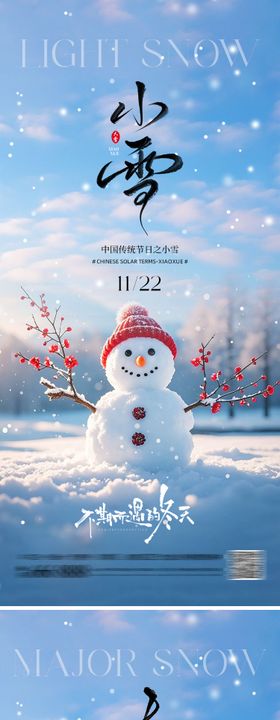 二十四节气《小雪/大雪》餐饮海报