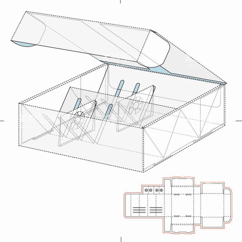 编号：69599112022057301047【酷图网】源文件下载-礼盒刀盒子立面展开图