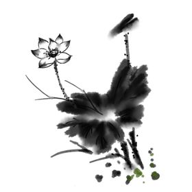 水墨素材毛笔画素材墨迹素材
