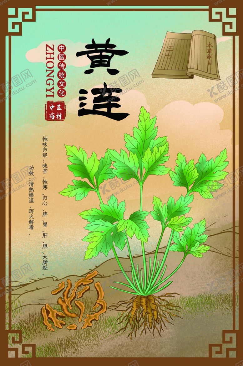 编号：43745210052323546092【酷图网】源文件下载-中草药药材植物海报