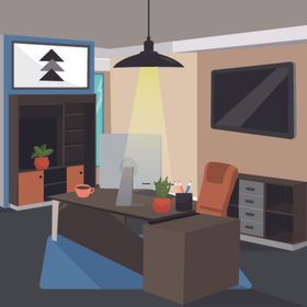 高端商务办公扁平化矢量插画