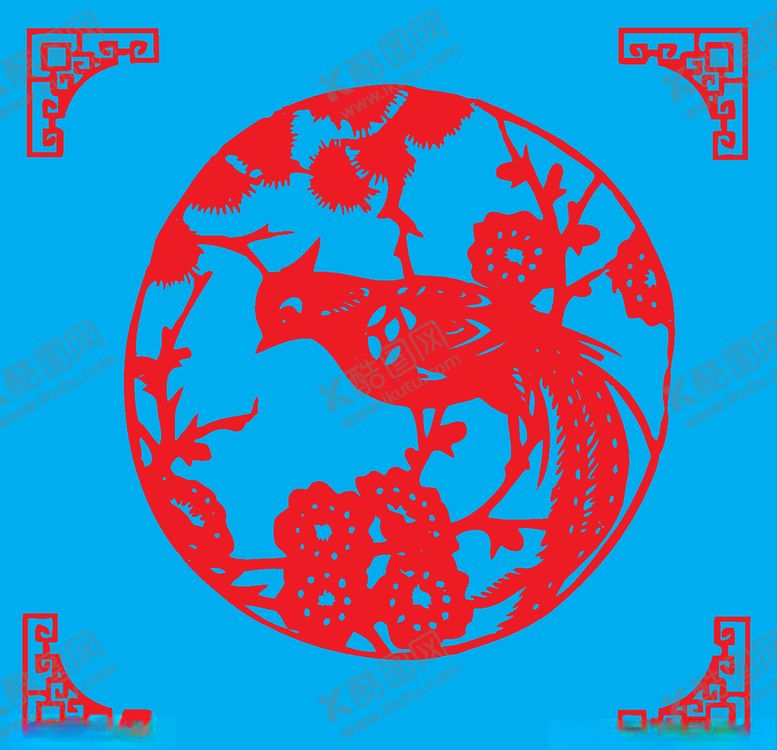 编号：20750107080434327957【酷图网】源文件下载-花鸟剪纸