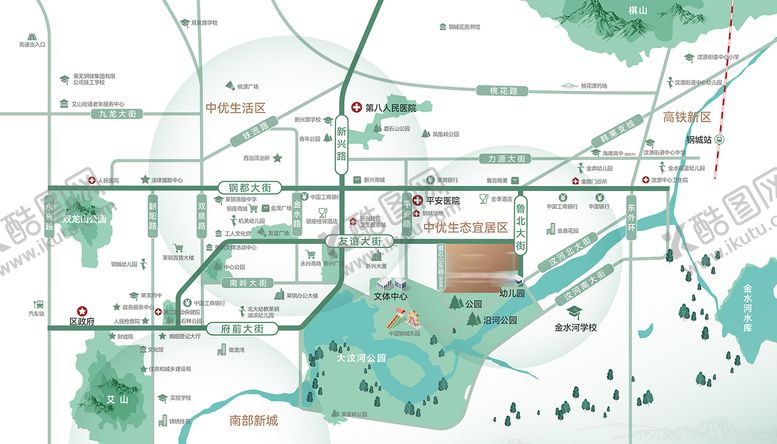 编号：44009306301443539776【酷图网】源文件下载-区位图海报