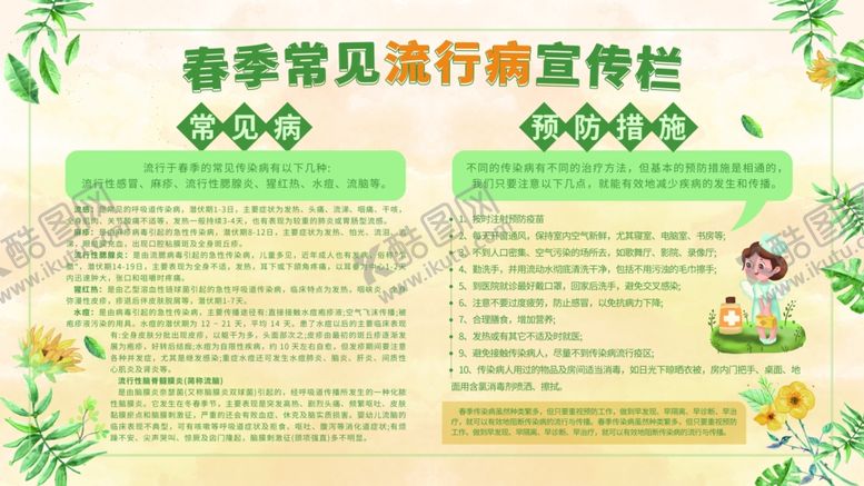 编号：73316305140105352515【酷图网】源文件下载-常见流行病宣传栏