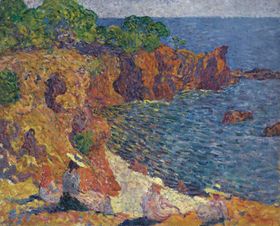 复古色调田园风景油画