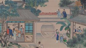红楼梦场景精美工笔画
