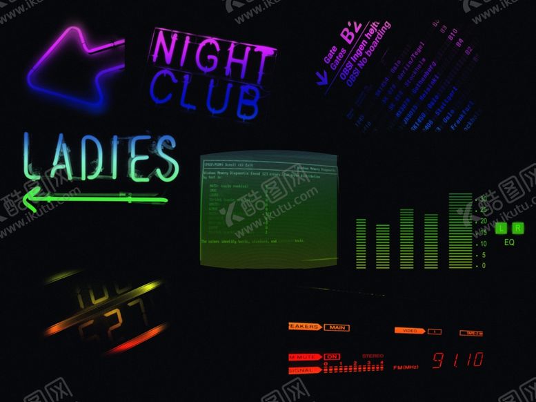 编号：30249709281334578376【酷图网】源文件下载-霓虹灯效果发光分层