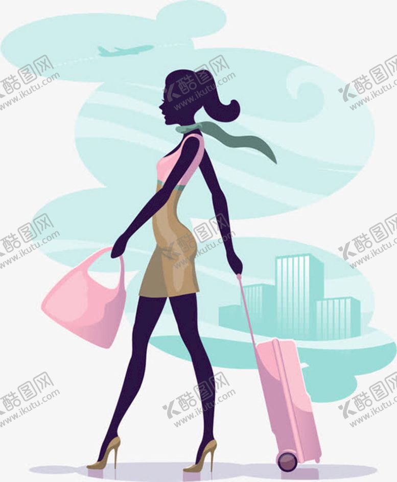 编号：24789610201056393304【酷图网】源文件下载-旅行女孩矢量