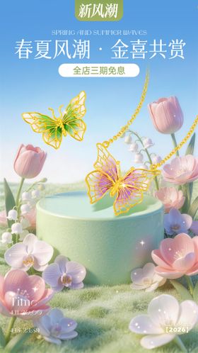 春夏风潮黄金珠宝海报