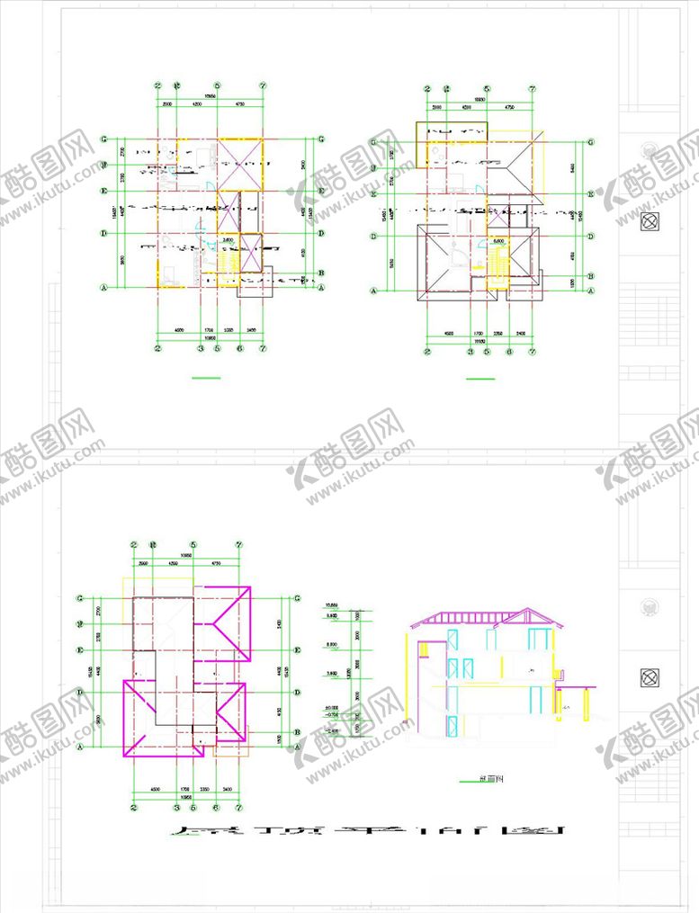 编号：80836607081421041714【酷图网】源文件下载-地中海风情别墅施工图