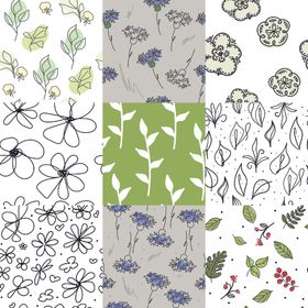 清新植物花卉图案