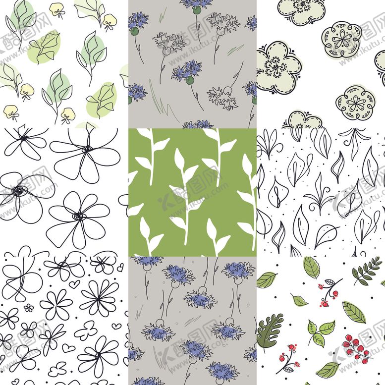 编号：98082012312125386325【酷图网】源文件下载-清新植物花卉图案