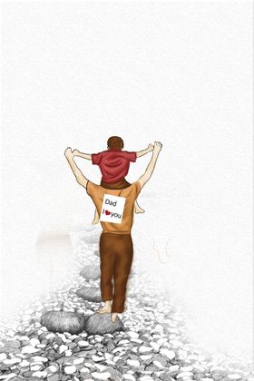 父亲节海报PSD闪屏广告