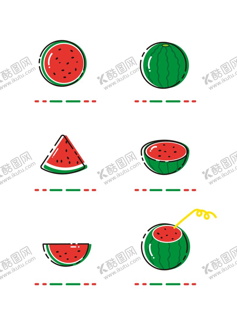 编号：51673009140521142076【酷图网】源文件下载-西瓜元素咬一口