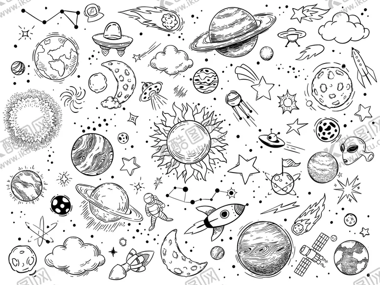编号：90215810120603477863【酷图网】源文件下载-太空宇宙空间元素