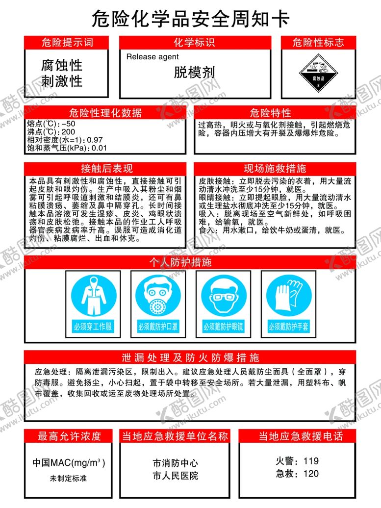 编号：23479102241426144312【酷图网】源文件下载-危险化学品安全周知卡