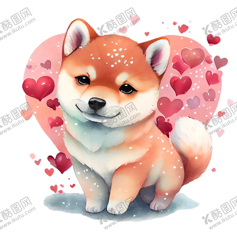 编号：63217701132236235588【酷图网】源文件下载-可爱动物手绘爱情爱心