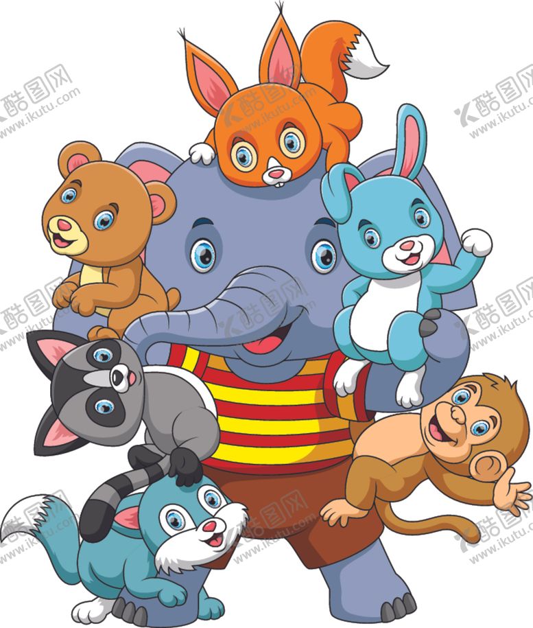 编号：49961809201305505852【酷图网】源文件下载-扁平动物插画