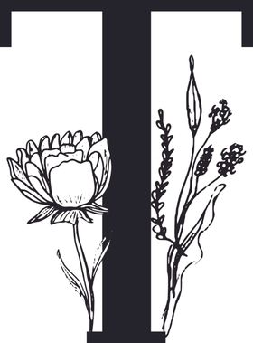 手绘花纹字母