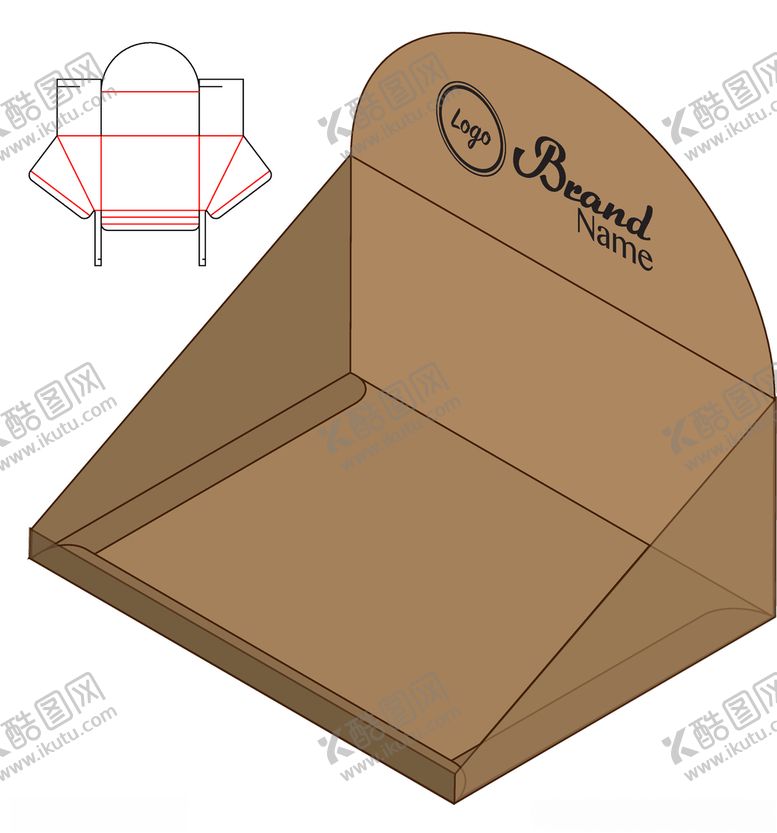 编号：33632205101845209956【酷图网】源文件下载-简易一体式产品展示纸盒包装