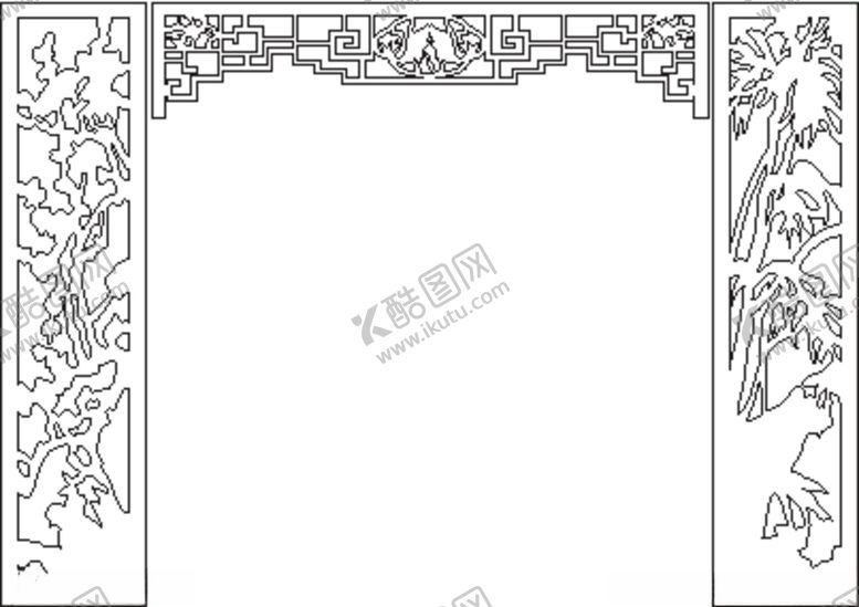 编号：98193110040110078296【酷图网】源文件下载-镂空雕刻背景墙雕花隔断