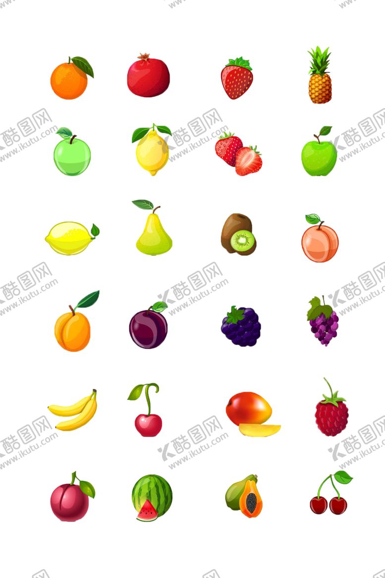 编号：24903505130908132082【酷图网】源文件下载-卡通水果大全