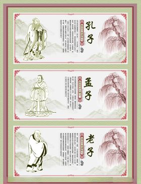 孔子孟子老子展板