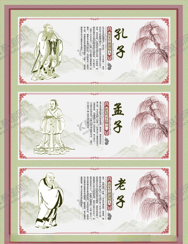 编号：27000210201725098551【酷图网】源文件下载-孔子孟子老子展板