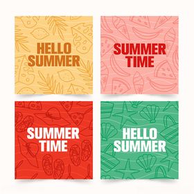 夏日主题多彩文字图案