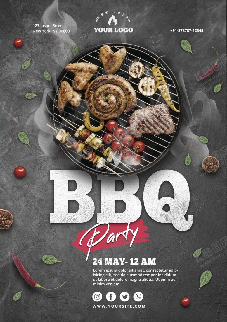 编号：91278210120406172940【酷图网】源文件下载-烧烤海报