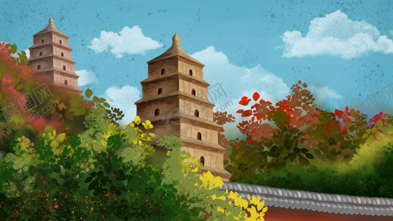 编号：59704810100544548958【酷图网】源文件下载-中国风建筑插画