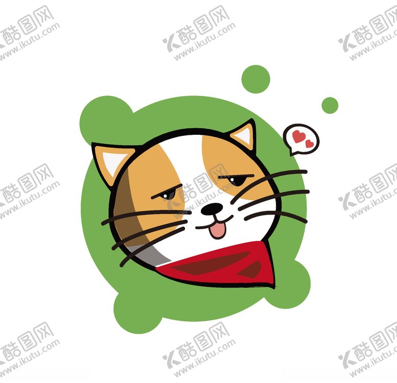 编号：51055203282205287186【酷图网】源文件下载-矢量可爱猫咪吐舌卡通手绘头像
