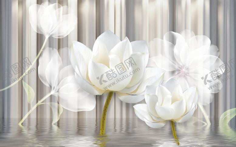 编号：21052509160212133913【酷图网】源文件下载-现代唯美莲花背景墙