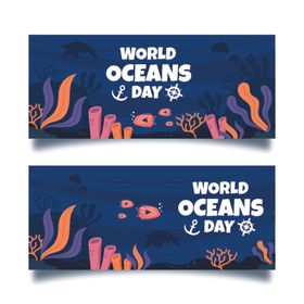 世界海洋日宣传横幅设计