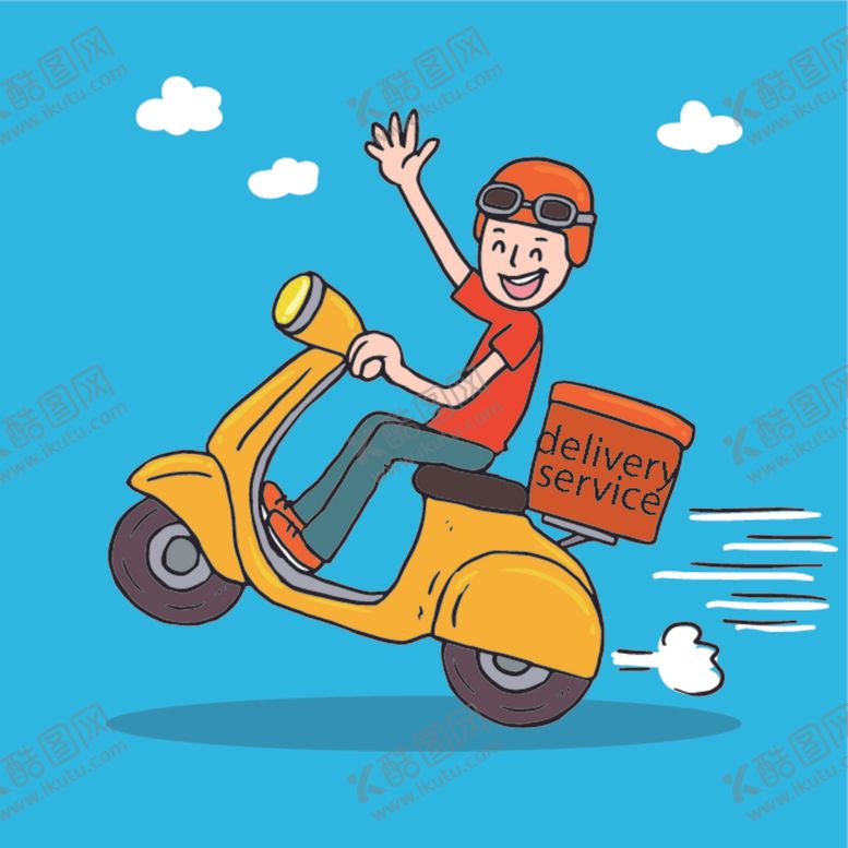 编号：75551209281656459057【酷图网】源文件下载-外卖骑手送餐快递员