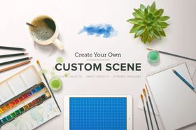 质感背景手写纸样机场景展示