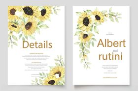 向日葵花卉婚礼请柬设计