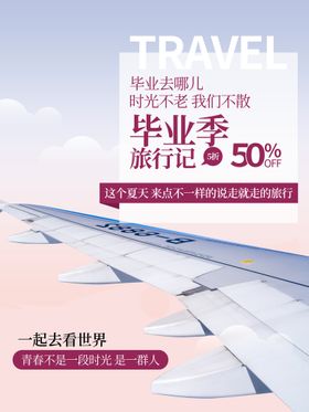 创意毕业旅行记海报