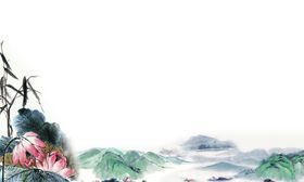中国风山水水墨画