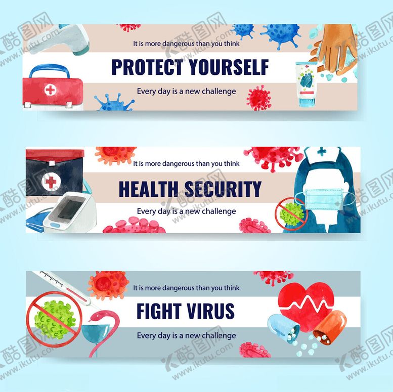 编号：73592711172059509837【酷图网】源文件下载-健康防护横幅设计素材