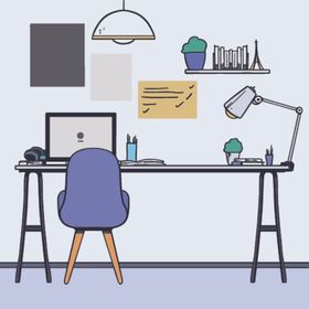 高端商务办公扁平化矢量插画