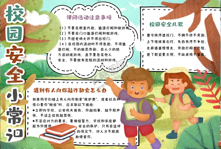 编号：48722605071215099757【酷图网】源文件下载-校园安全小报