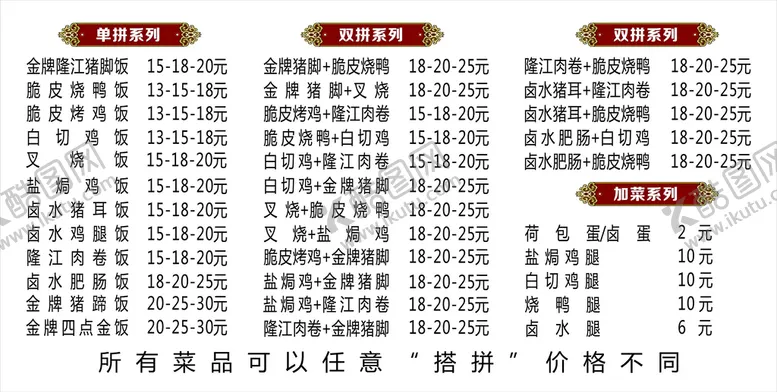 编号：45742010190300092875【酷图网】源文件下载-餐牌价格牌软膜灯箱
